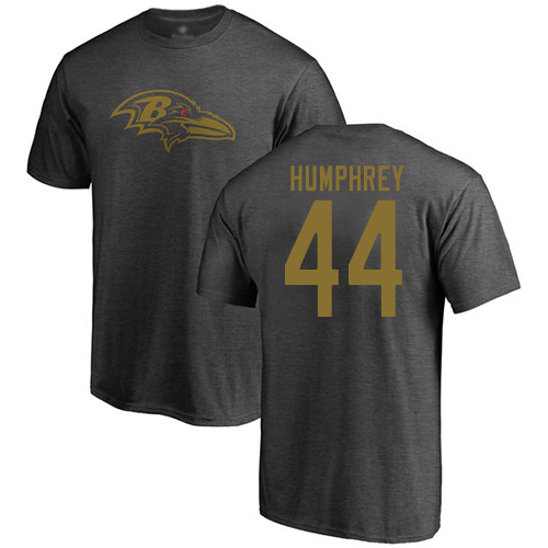 Men Baltimore Ravens Ash Marlon Humphrey One Color NFL Football #44 T Shirt->nfl t-shirts->Sports Accessory